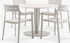 VAMDRUP + INGSTRUPVAMDRUP Ø120 table + 4 INGSTRUP chaises beige