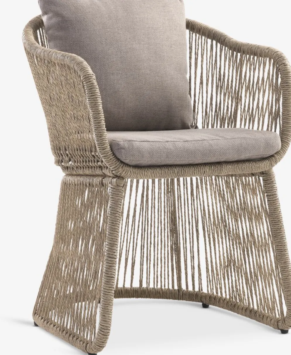 VAMDRUP + STORDALENVAMDRUP Ø120 table beige + 4 STORDALEN chaises naturel