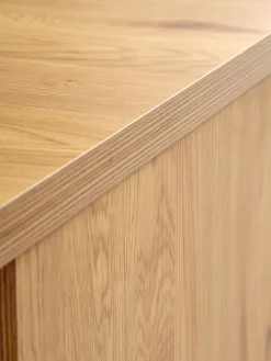 VARDETable basse VARDE L80/160 a/plateau dépliant coloris chêne