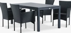 VATTRUP + AIDTVATTRUP L172/276 table + 4 AIDT chaises noir
