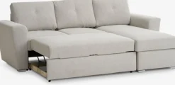 VEJLBYCanapé convertible méridienne VEJLBY tissu sable clair