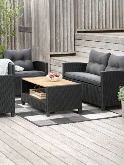 VENEnsemble lounge VEN 4 personnes noir