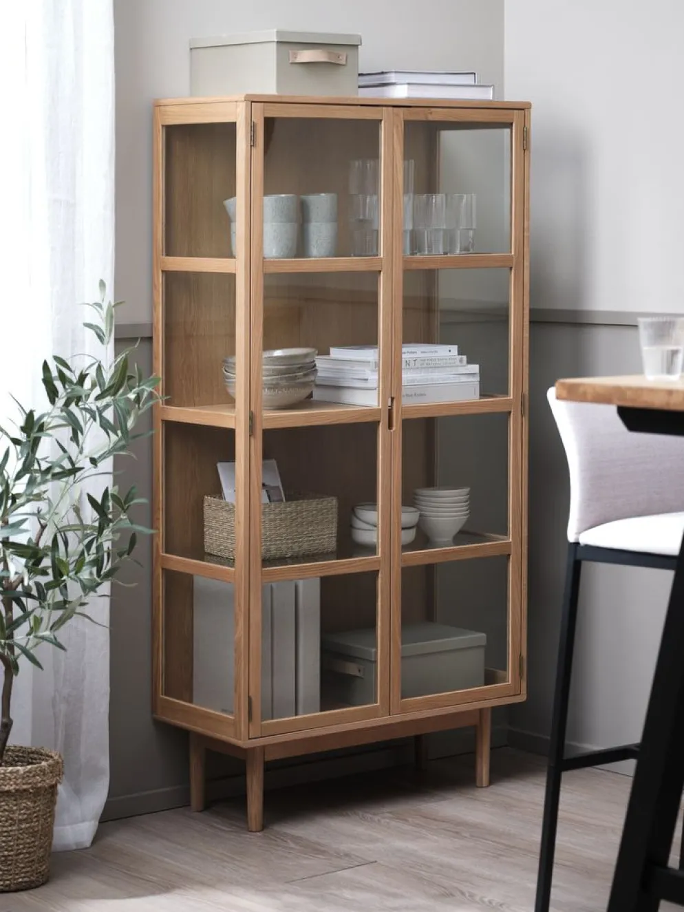 VESTERBYVitrine VESTERBY haut 2 portes chêne naturel