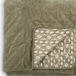 VILLMORELLCouvre-lit VILLMORELL 220x240 vert/blanc