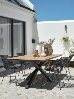 YPNASTED + ILDERHUSEYPNASTED L215 table naturel + 4 ILDERHUSE chaises noir