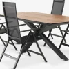 YPNASTED + LOMMAYPNASTED L215 table naturel + 4 LOMMA chaises noir